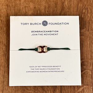 Tory Burch Women Empowerment Bracelet Kelly Green and Gold